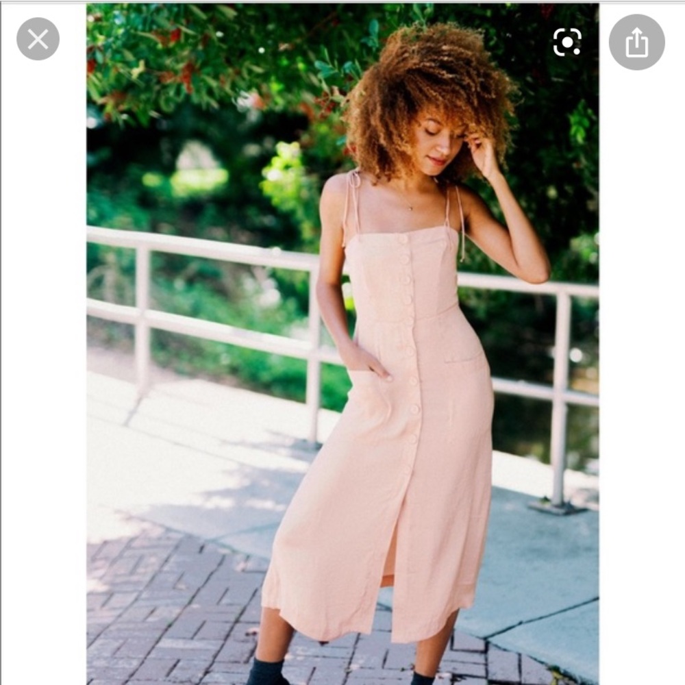 OU Gold Dust Tie Shoulder Midi Dress, XS